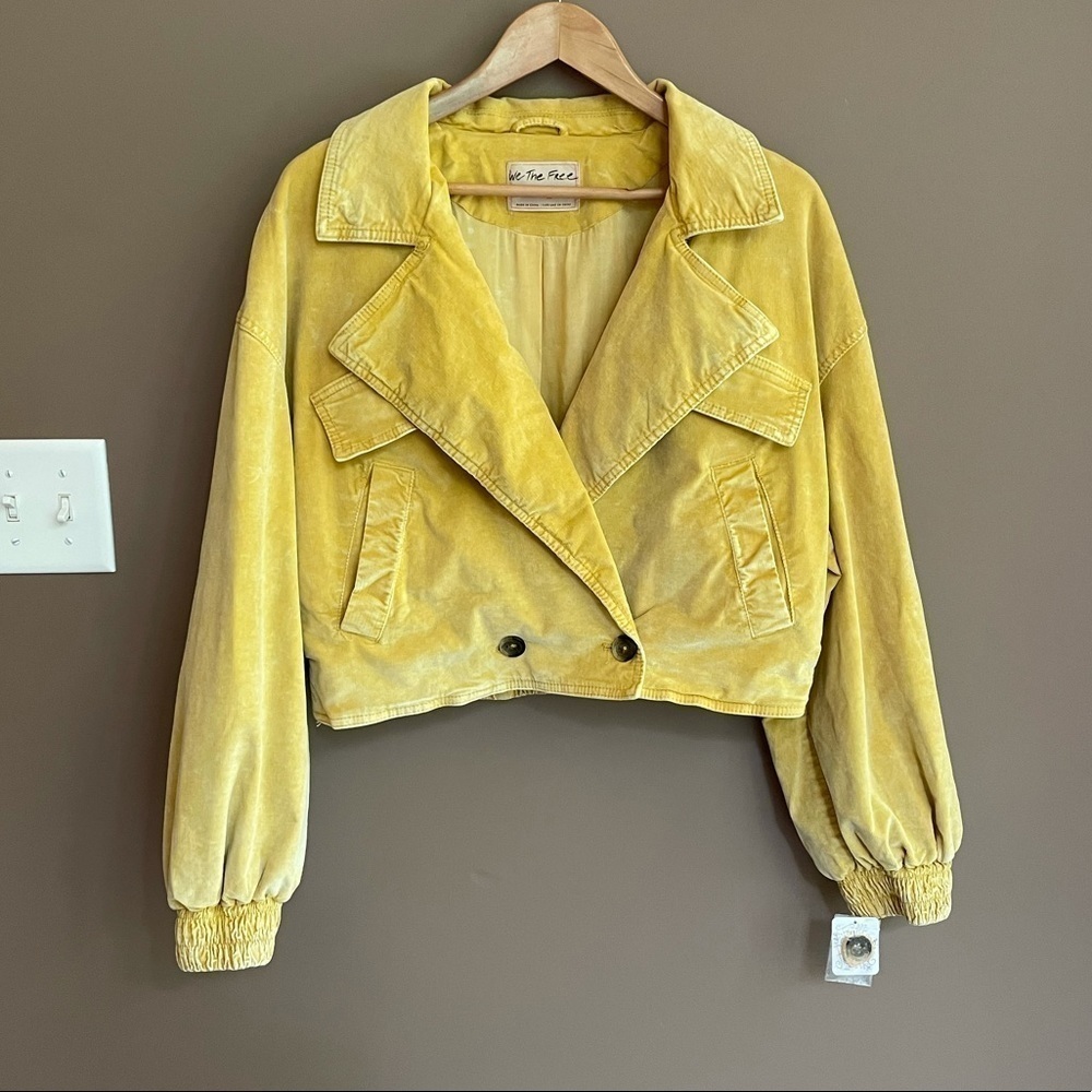 NWT Free People Sure Thing Corduroy Bomber Jacket in Golden Finch Size Medium - Picture 9 of 9